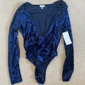 NWT Tobi Deep V Velvet Bodysuit